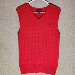 Polo by Ralph Lauren V-Neck Sweater Vest in Red